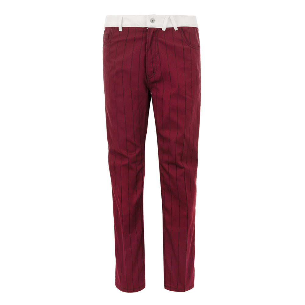 Denim Trousers Burgundy Handpainted Painstripe by Armand Basi