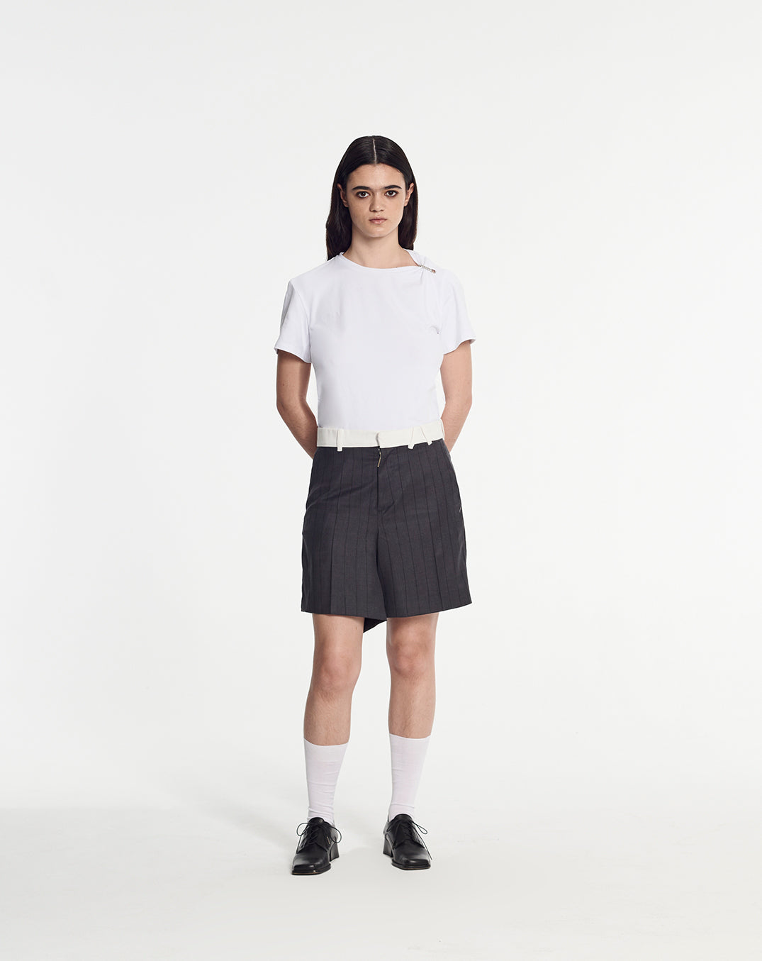 Crewneck T-Shirt with Metal Chain Detail by Armand Basi