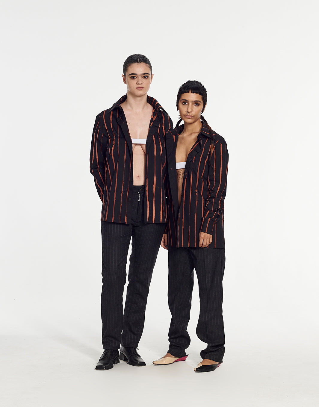 Classic Black Shirt with Front Elastic Band by Armand Basi
