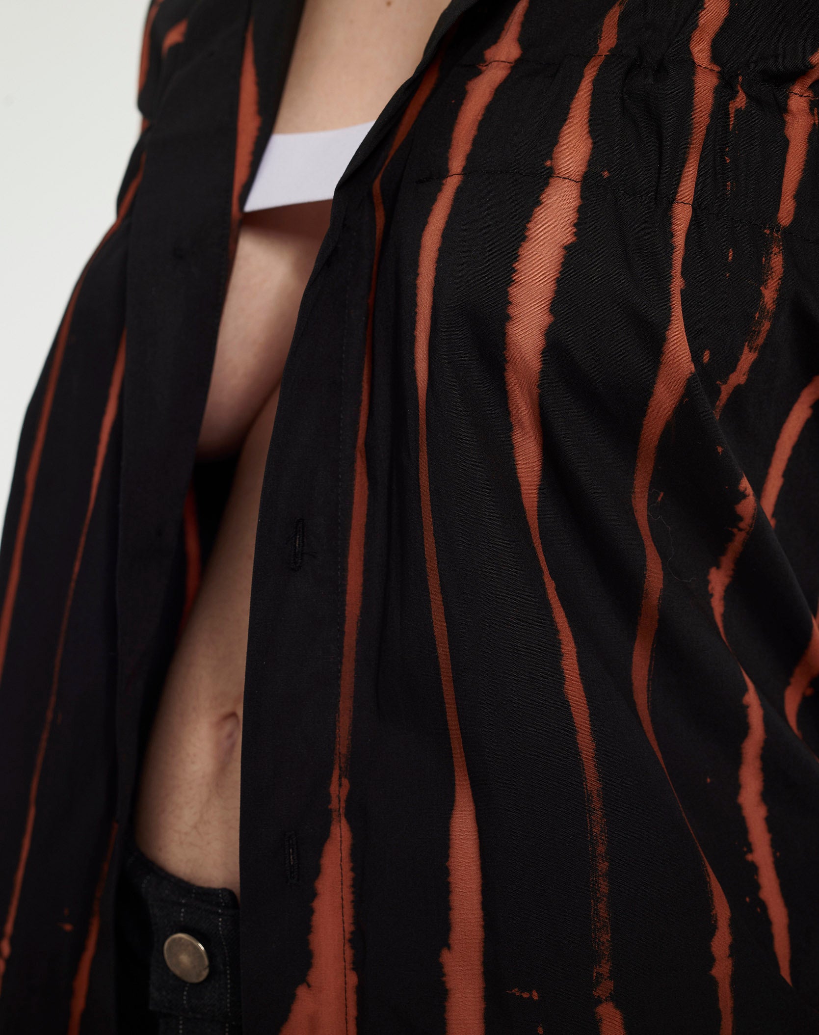 Classic Black Shirt with Front Elastic Band by Armand Basi