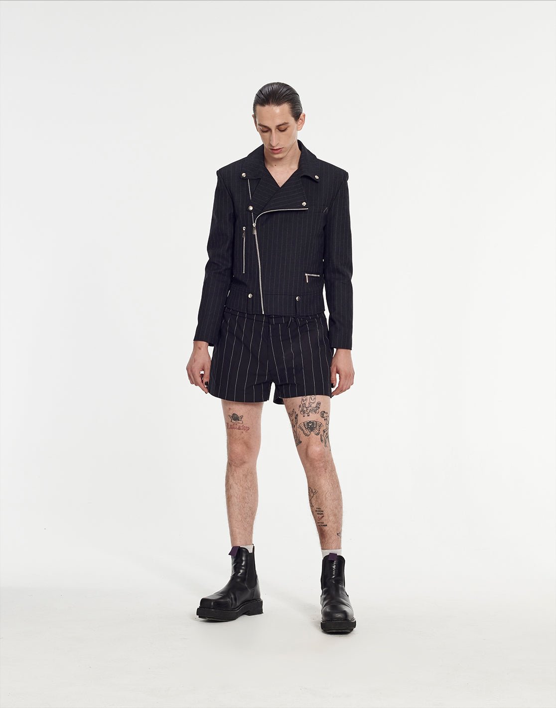 Bowie Dark Shorts in Pinstripe Fabric by Armand Basi