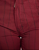 Denim Trousers Burgundy Handpainted Painstripe by Armand Basi