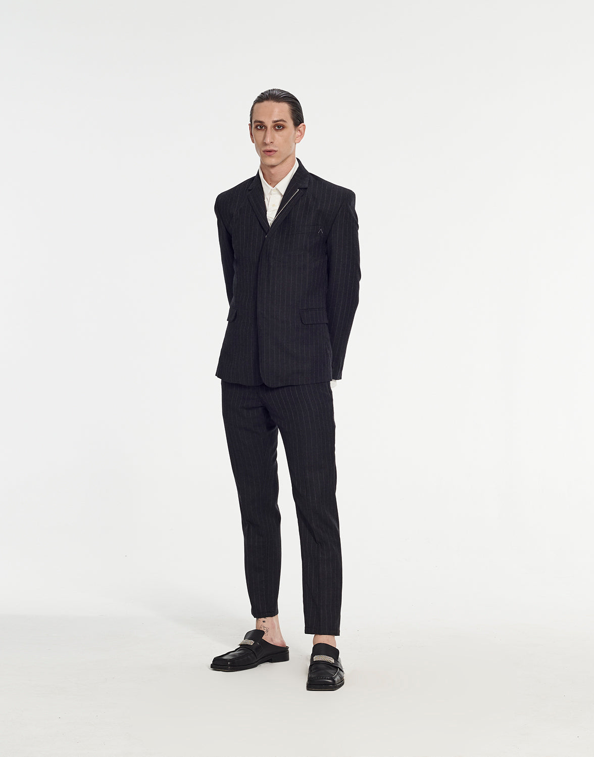 Short Tailored Jacket in Pinstripe Fabric by Armand Basi