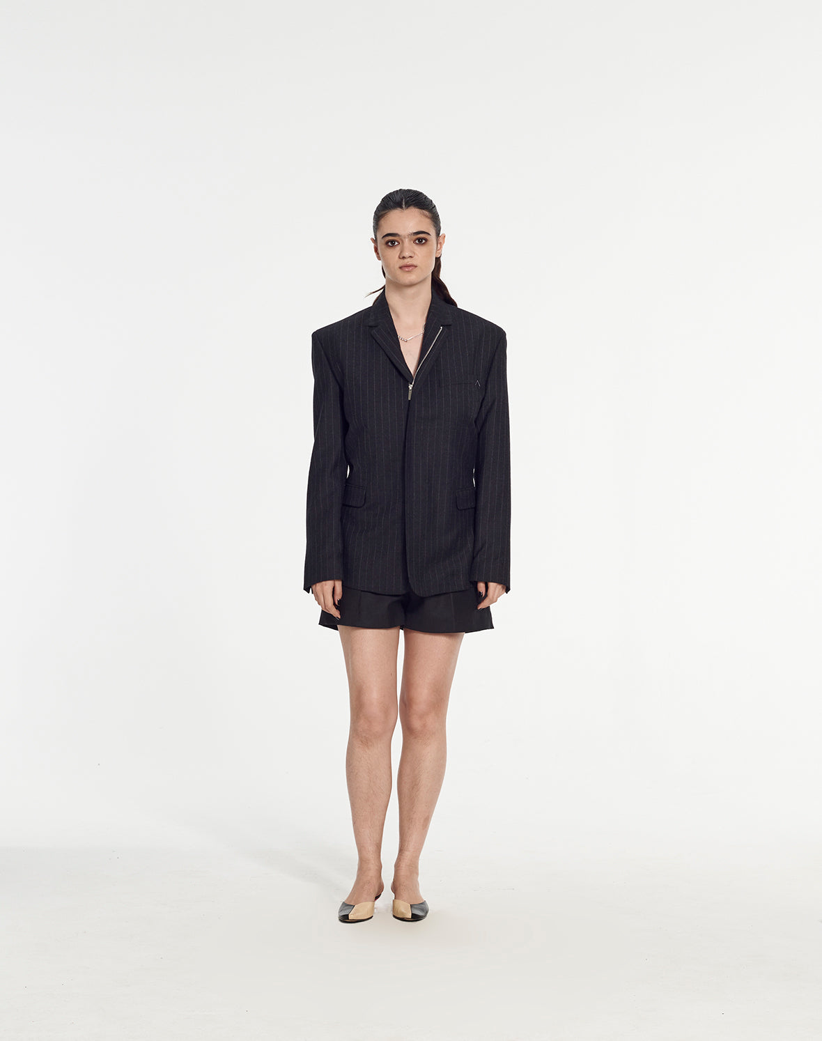 Short Tailored Jacket in Pinstripe Fabric by Armand Basi