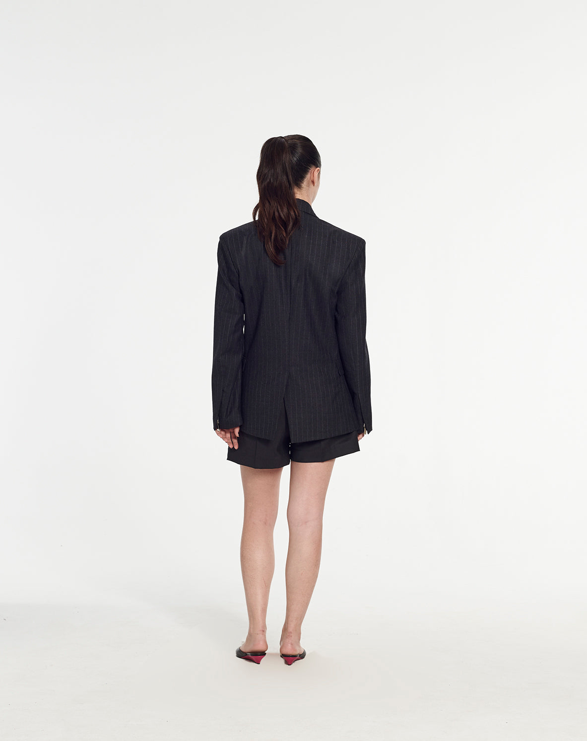 Short Tailored Jacket in Pinstripe Fabric by Armand Basi