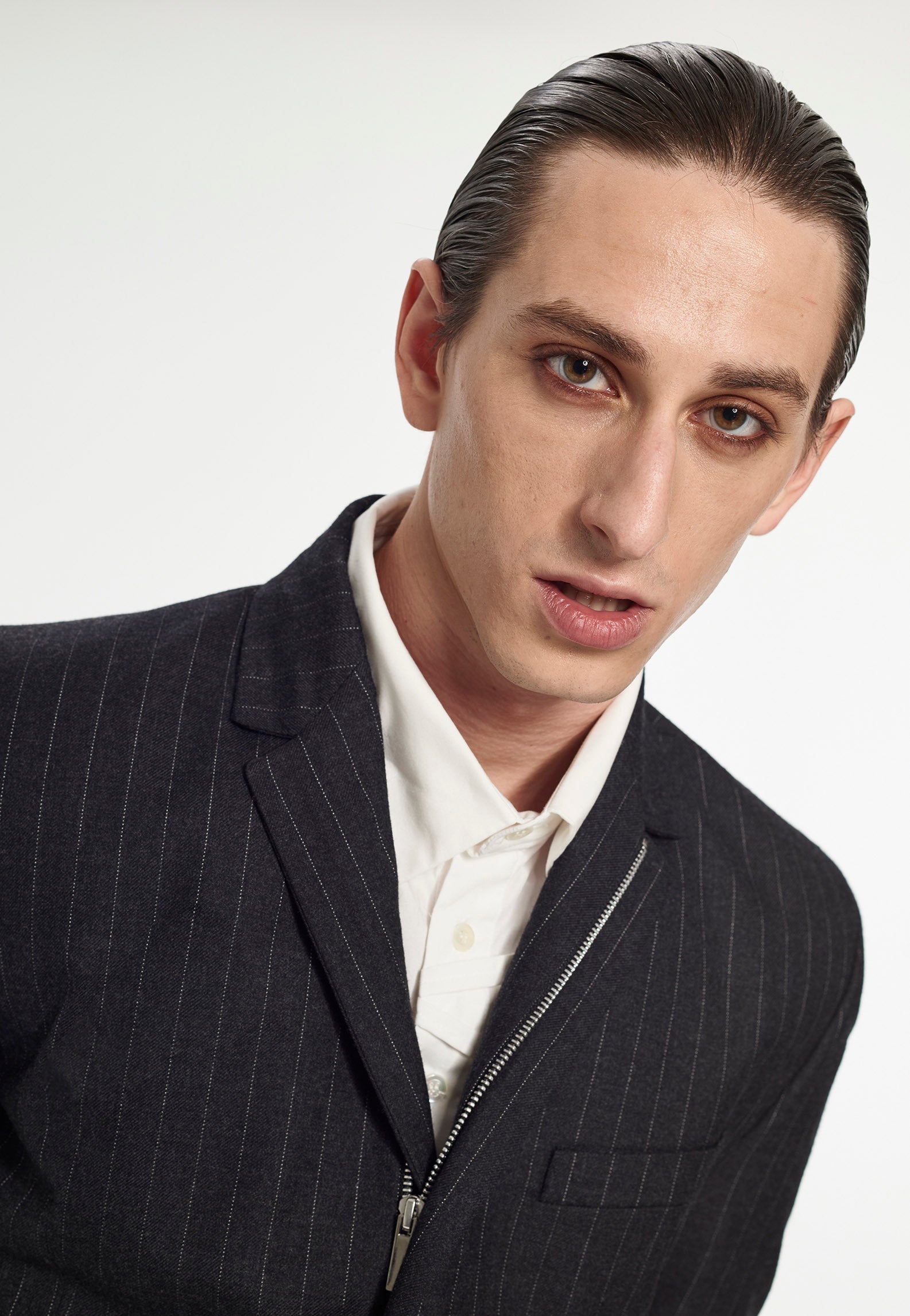 Short Tailored Jacket in Pinstripe Fabric by Armand Basi