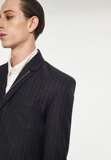 Short Tailored Jacket in Pinstripe Fabric by Armand Basi