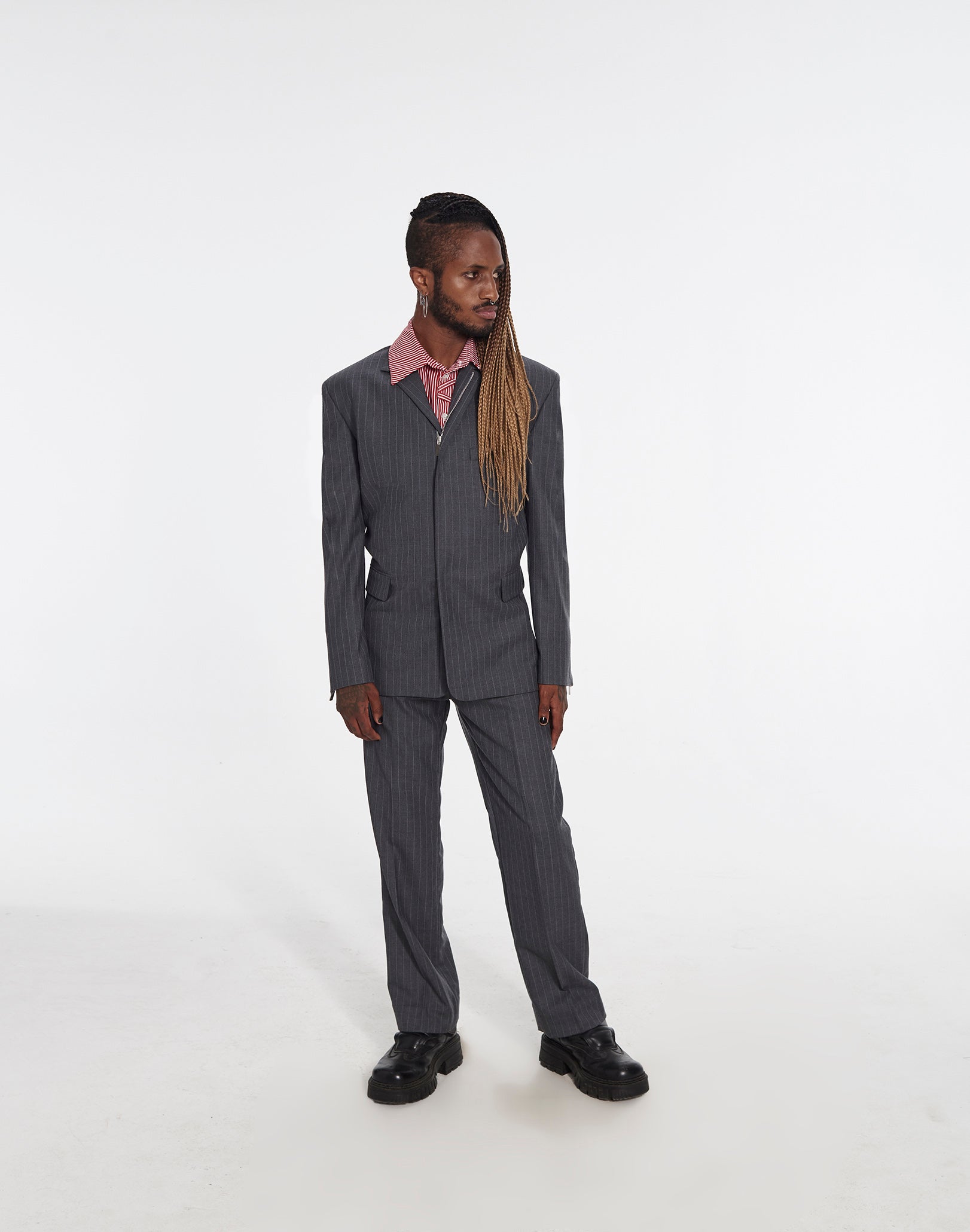 Short Tailored Jacket in Pinstripe Fabric by Armand Basi