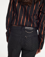 Suede Denim Trouser in Pinstripe Fabric by Armand Basi